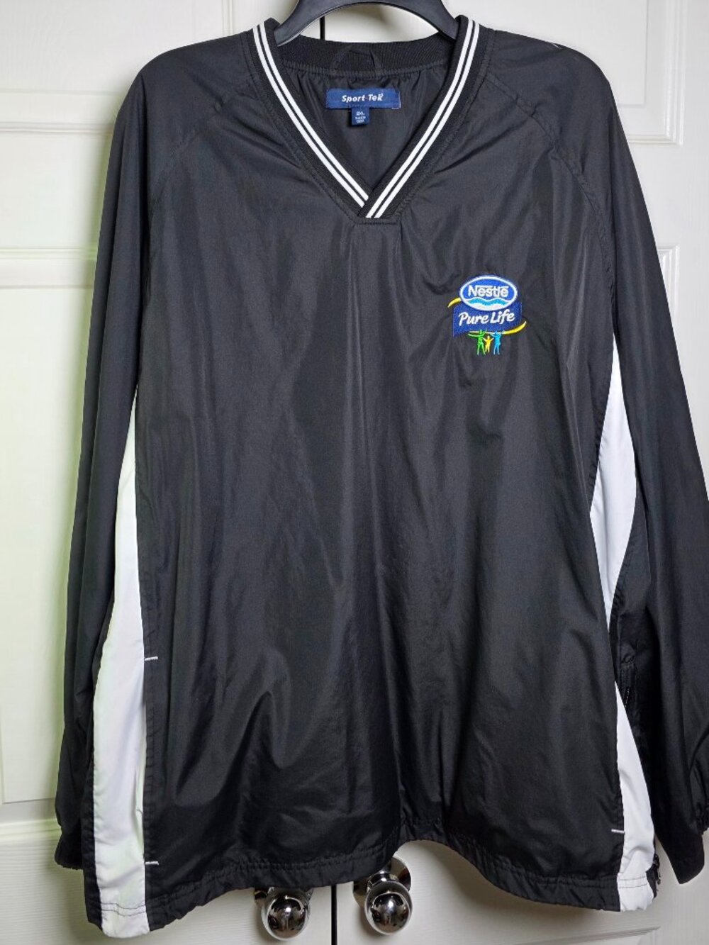 Sport-Tek Black and White Pullover Wind Jacket Size 2XL Nestle Pure Life